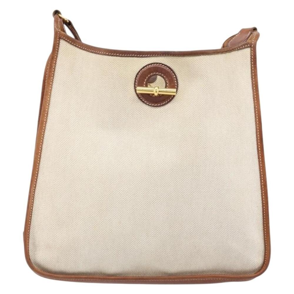 Hermes Canvas Vespa PM Shoulder Bag Beige